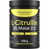 Exvital L-Citrullin Pulver, 500g L-Citrullin DL-Malat 2:1 - Optimale Löslichkeit, Vegan & aus pflanzlicher Fermentation, Laborgeprüft & ohne Zusätze, Workout booster, Premium Aminosäure