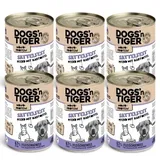 Dogs'n Tiger Adult Hundefutter, Nassfutter, Sattelfest, Pferd & Kartoffel 6x400 g