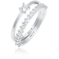 Elli Solitär Eternity Zirkonia Verlobung Set 925 Silber Ringe Damen