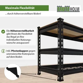 Trutzholm Schuhregal 115 x 54 x 40 cm höhenverstellbar Sitzbank schwarz