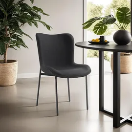 Tectake tectake® Polsterstuhl, Tessa pro StückWebstoff schwarz/schwarz