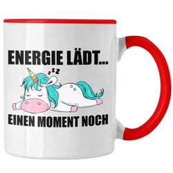 Trendation Tasse Trendation – Einhorn Tasse mit Spruch Geschenk Arbeitskollege Kollege Kaffeetasse Frauen rot