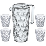 Koziol CRYSTAL Kanne 1,6l mit 4 Bechern