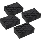 4 Stück Gummiklotz Gummiblock für Wagenheber Hebebühnen Rangierwagenheber Unterstellbock Gummiklotz gummiklötze für hebebühne universal für Reifenwechsel Werkstatt car Jack 12 x 8 x 4cm