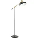 Homcom Stehlampe, Höhenverstellbarer Standlampe, 40 W schwenkbar Stehleuchte, Bogenlampe, Leselampe mit E27 Sockel, für Wohnzimmer, Schwarz, exkl. Leuchtmittel