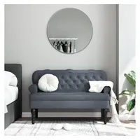 VidaXL Sitzbank mit Rückenlehne Dunkelgrau 119,5x64,5x75 cm Samt