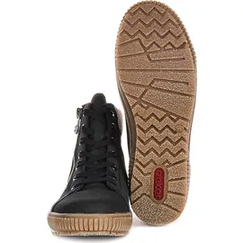 Rieker Damen N0709 Schnürstiefel, blau 15, 37 EU Weit