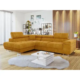 Mirjan24 Eckcouch 5-Sitzer Textil Gelb
