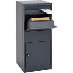 Paketkasten MCW-G80, Paketbox Standbriefkasten Briefkasten Größe L ~ verzinkt anthrazit