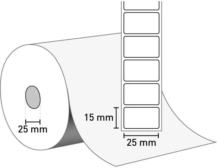 Pharmigo® Ultra TD (Thermopapier) 25 mm x 15 mm / permanent / 25 mm Kern / 2.500 Etiketten je Rolle