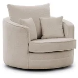 s-style möbel Drehsessel Beige, Boucle-stoff