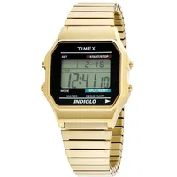Timex Unisex Digital Uhr mit Edelstahl beschichtet Armband T78677PK