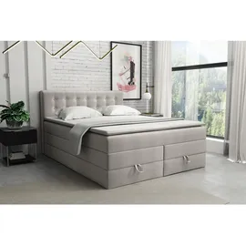 Deine Möbel 24 Boxspringbett 160 x 200 cm H3 Beige/Grau