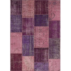 Vintage Teppich Patchwork 170 x 240 cm Mischgewebe Pink