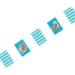 1x Wimpelkette Oktoberfest Bayerische Raute blau 8m
