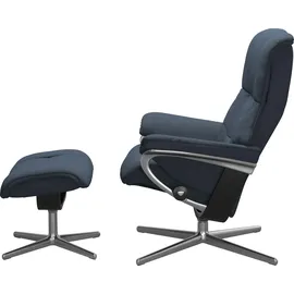 Stressless Mayfair mit Cross Base Microfaser 83 x 102 x 74 cm blue dinamica