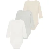 huggies babywear Langarmbody HUGGIES BABYWEAR "HUGB 3PK BODYSUIT", Jungen, Gr. 3 (68), N-Gr, huggies oatmeal htr, Feinripp, Obermaterial: 100% Baumwolle, unifarben, normal lang, Rundhals, abgerundeter Saum, Bodys, 3er-Pack, in Ripp-Optik