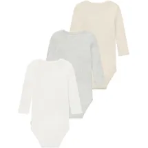 huggies babywear Langarmbody HUGGIES BABYWEAR "HUGB 3PK BODYSUIT", Jungen, Gr. 3 (68), N-Gr, huggies oatmeal htr, Feinripp, Obermaterial: 100% Baumwolle, unifarben, normal lang, Rundhals, abgerundeter Saum, Bodys, 3er-Pack, in Ripp-Optik