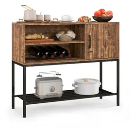 Costway Weinschrank 35 x 100 x 83 cm Braun
