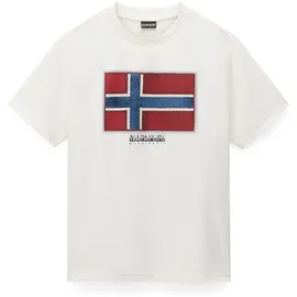 Napapijri Flag Tiki Kurzarm-t-shirt - White Whisper - 3XL