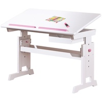 Ebuy24 Schreibtisch Batur 1 Schublade weissblau/ pink Tisch Bürotisch