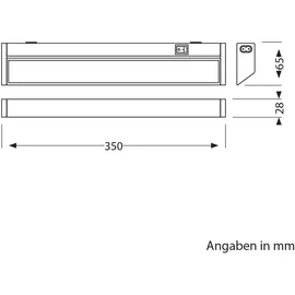 ledscom.de LED Unterbauleuchte LIWO, schwenkbar, 35cm, 4,9 W, 538lm, weiß ohne Netzkabel