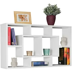 Wandregal `Rur`: Modernes Design, `Rur`, melaminharzbeschichtet. Weiß, 85x16x48 cm | Kadima Design