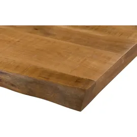 MASSIVMOEBEL24.DE Baumtisch 200 x 76 x 100 cm natur lackiert/grau