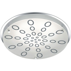 Deckenleuchte Glas rund Deckenlampe dimmbar Wohnzimmerleuchte Decke, chrom, LED 20W 1800Lm warmweiß, DxH 31,5x7,5 cm