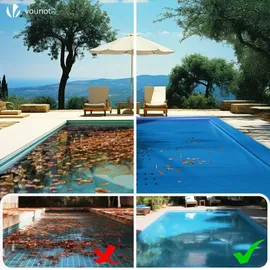 VOUNOT Poolabdeckung Rechteckig Dunkelblau 4x8 m