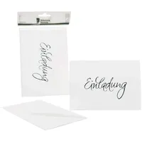Rössler Papier 1181955009 - Kartenpack DIN B6 (120/240 x 169 mm), Einladung - weiss