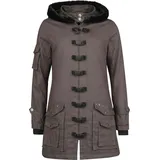 Gothicana by EMP Damen dunkelgraue Übergangsjacke leicht gefüttert mit Gehschlitz hinten L - L