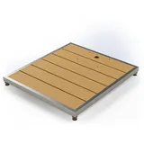 HAF Ideal WPC Bodenplatte 840x750mm Hellbraun Duschplattform für Solardusche