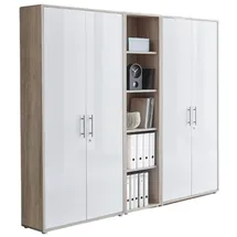 MID.YOU Aktenschrank Office Edition Sw Set 10 Eiche/Weiß