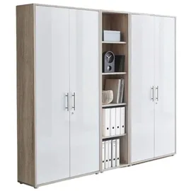 MID.YOU Aktenschrank Office Edition Sw Set 10 Eiche/Weiß