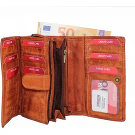 Old River Geldbörse Damen cognac braun