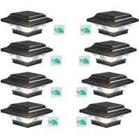 XRR 8 Stück Solar pfostenkappen Lichter 7x7 8x8 9x9 10x10 12x12 15x15 Led Pfostenkappe Zaun Lichte,Pfostenleuchte, IP65 Wasserdicht Zaunpfosten Lampe für hölzerne metall Pfosten Garten Deko-Bronze