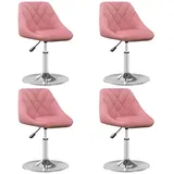 vidaXL | Esszimmerstühle 4 Stk. Drehbar Rosa Samt