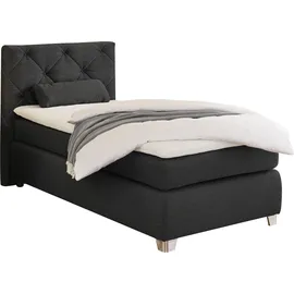Jockenhöfer Boxspringbett schwarz Flachgewebe Liegefläche B/L: ca. 90x200 cm & 180cm Breite