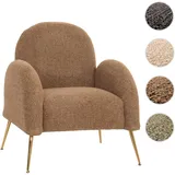 Mendler Lounge-Sessel HWC-N69, Cocktailsessel Sessel, Retro Nosagfederung Stoff/Textil Chenille ~ coffee