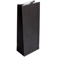 Rayher 67276576 Papier-Blockbodenbeutel, schwarz, 25 Stück, 10 x 24 x 6 cm, 80g/m2, Papiertüten, lebensmittelecht, Papiersterne basteln, Adventskalendertüten