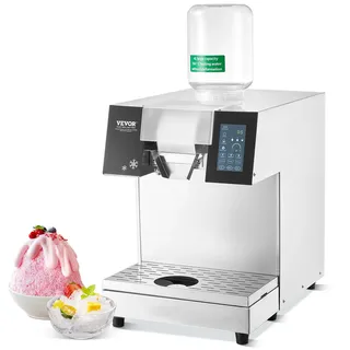 Vevor Kommerzielle Schneeflocken-Eismaschine Schneeeisbereiter, 180 kg/24 h Schneeflocken-Eismaschine, Edelstahl-Eisrasierer, elektrischer Schneekegel-Maker mit Flüssigkeitskühlsystem & Touch-LCD