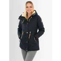 Navahoo "Ireliaa" Gr. M (38), blau (navy) Damen Winterjacke mit Teddyfell Winter Jacke warm gefüttert B991 [B991-Ireliaa-Navy-Gr.M] -