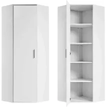mokebo Eckschrank in Weiß Der Lange Schrank Aufbewahrungsschrank oder Mehrzweckschrank