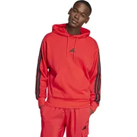 Adidas Essentials 3-Streifen French Terry Kapuzenpullover Pure Ruby / Black M