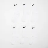Nike 6 PACK - Basic Pack Crew Unisex Socken weiß Größe 4Y-5Y Bekleidung