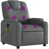 vidaXL Massagesessel Grau Kunstleder 88 x 97 x 0 cm Grau mit Fernbedienung