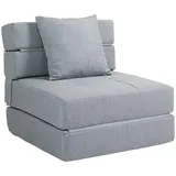 Homcom Schlafsessel Schlafsofa Sofabett Einzelsofa mit Waschbarem Kissen Grau