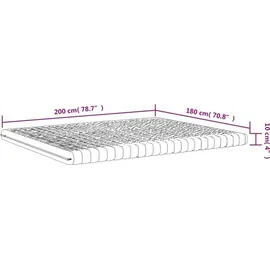 vidaXL Schaumstoffmatratze Weiß 180x200 cm 7-Zonen Härtegrad 20 ILD