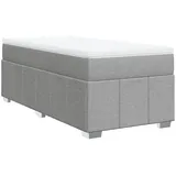 vidaXL Boxspringbett mit Matratze Hellgrau 100x200 cm Stoff